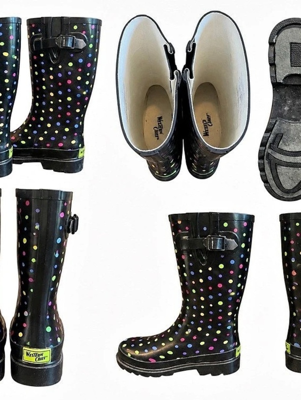 Western Chief Ditsy Dot Tall Rain Boot Polka Dot Rain Boots US 7